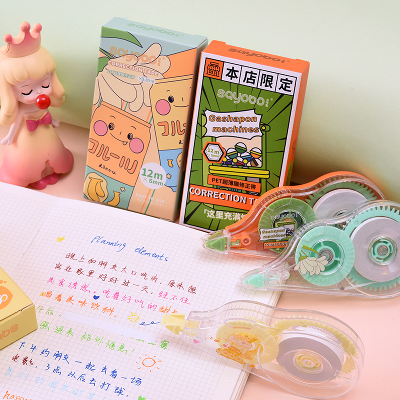 YB-8019 12-meter high-quality correction tape PET transparent continuous tape correction tape, student-specific correction tape factory direct sales Item Picture