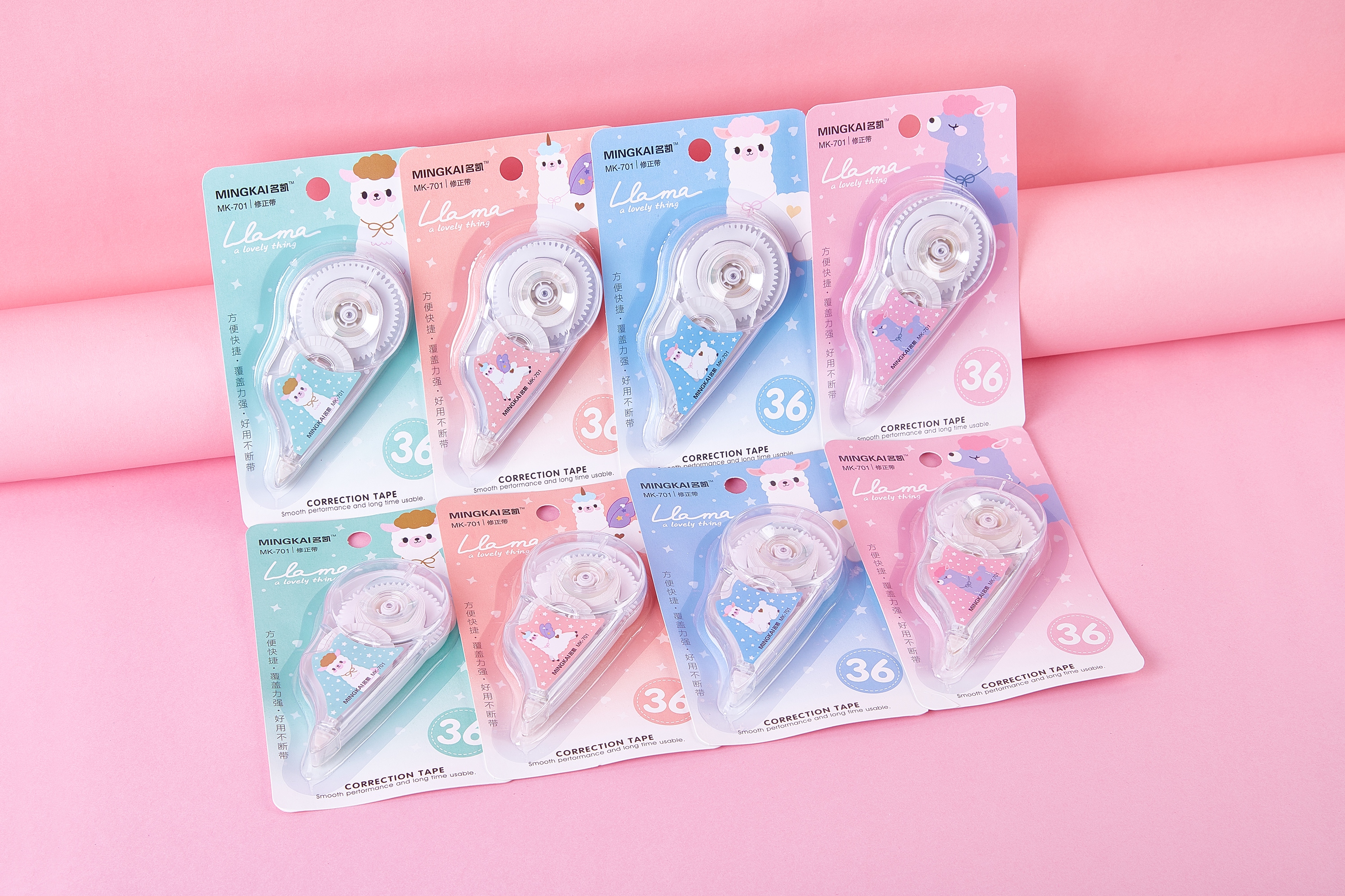 MK-701 High-quality alpaca regular correction tape 36 ultra-thin film PET transparent film, easy to use, continuous student special, factory direct sales full figure