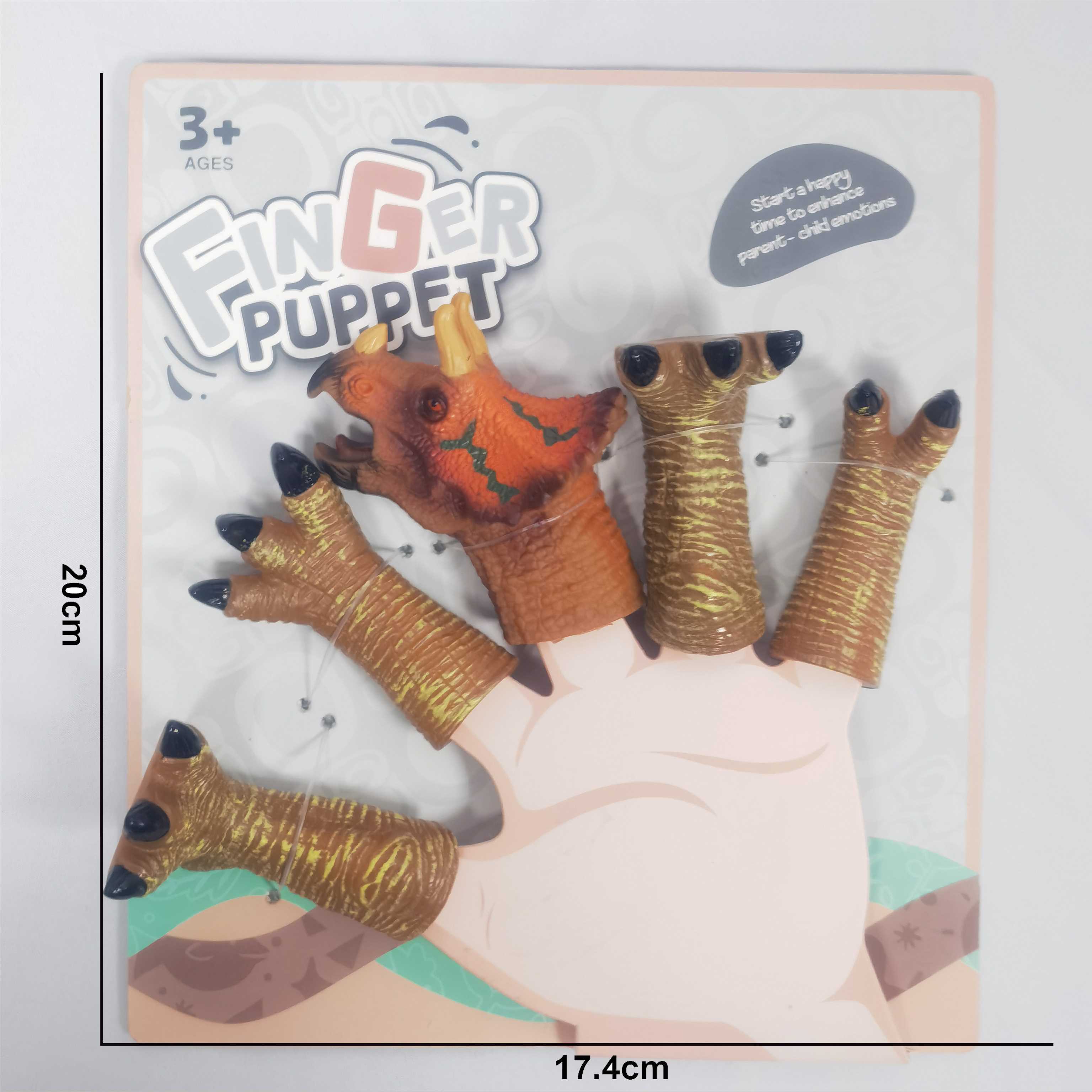 TG71425 Triceratops Hand and Foot Finger Doll Animal Finger Doll Educational Hand Doll Toy Children and infants Soothing Finger Doll set Specification image