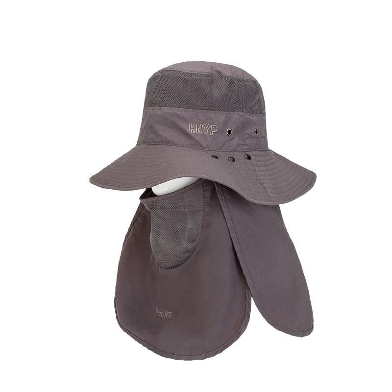 Men's wide-brimmed hat, straw hat, summer outdoor sun protection, breathable, hiking, mountain climbing, fishing, multi-functional professional fisherman's hat, professional hat Item Picture