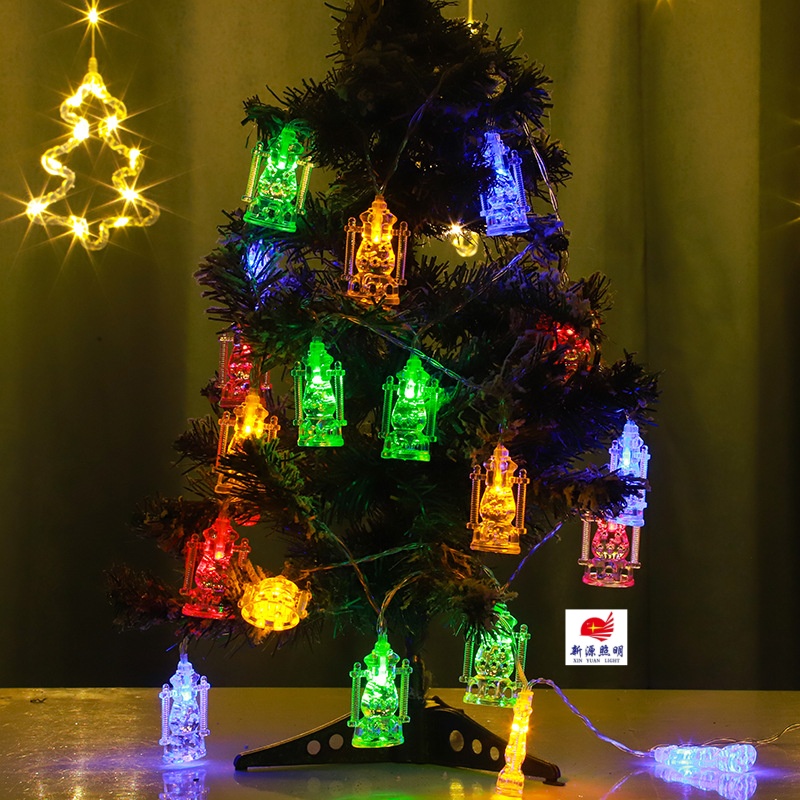 Star and moon lanterns flash, Middle Eastern Arab festival hanging lanterns, palace lanterns, bottles, star and moon castles, LED lights details Picture