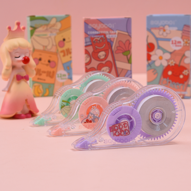 YB-8018 12-meter high-quality correction tape, PET transparent continuous tape, correction tape, student-specific correction tape, factory direct sales Item Picture