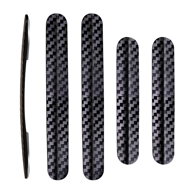 Fibra de carbono de fibra de carbono material de PC puerta de coche negro tira anticolisión invisible alta dureza auto puerta adhesivo anticolisión pegamento 4pcs montado Application Scenario