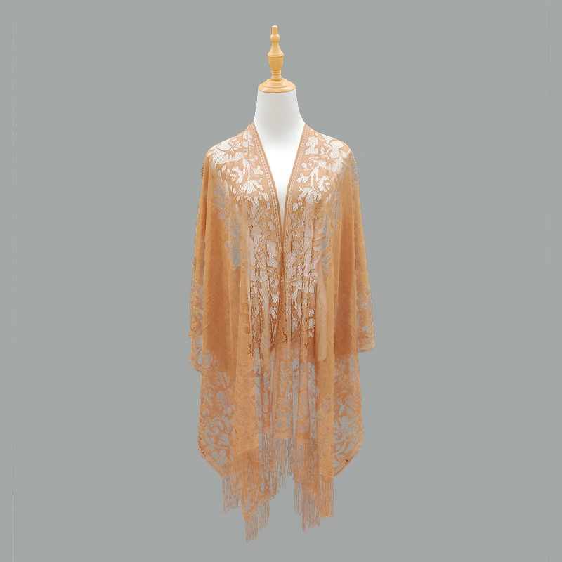 中式旗袍披肩女新款外搭开衫春夏季薄款气质蕾丝镂空流苏古风 披肩娘伴娘晚礼服旗袍披肩派对晚宴