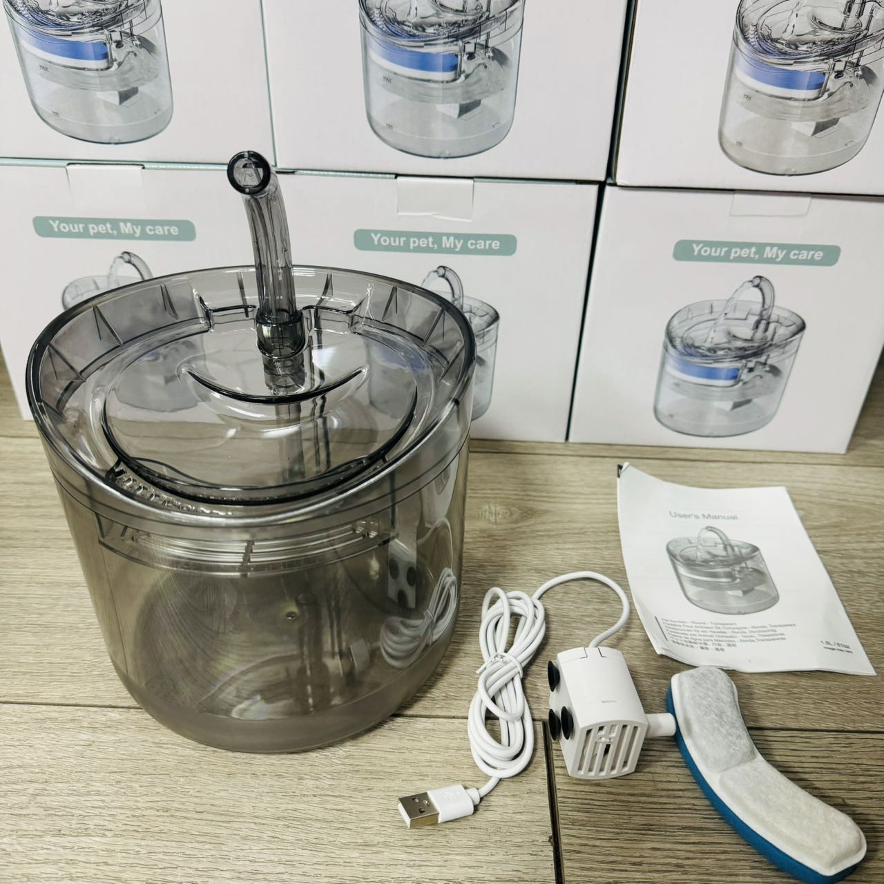 Pet transparent faucet water dispenser