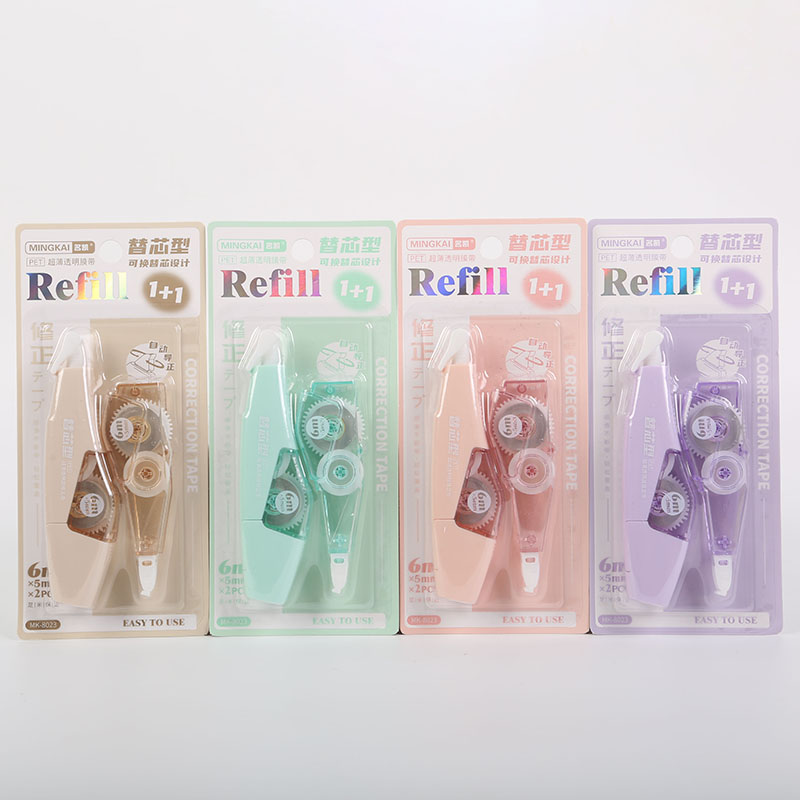MK-8023 high-quality replacement core correction tape, 6-meter ultra-thin film PET transparent film, easy to use, continuous student special, factory direct sales full figure