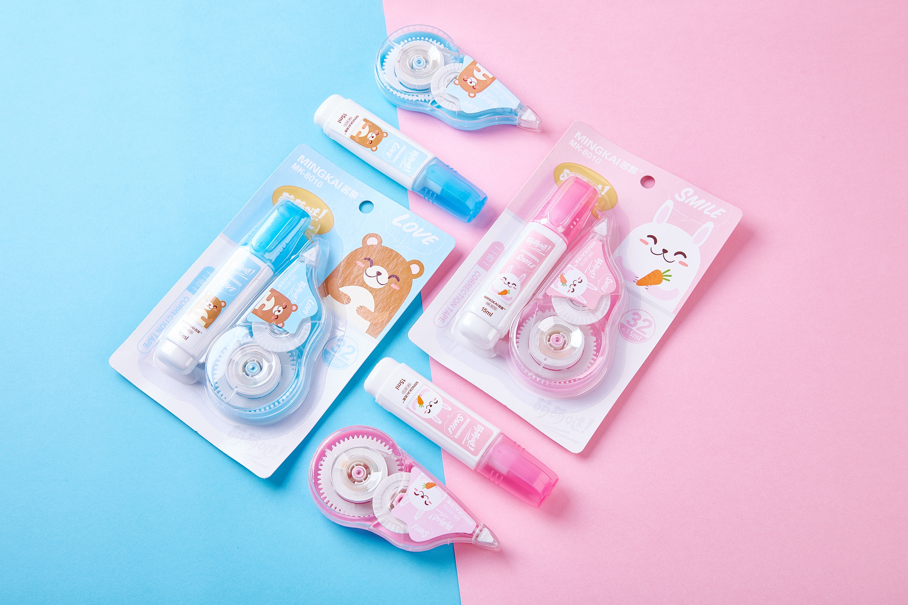 MK-8010 high-quality regular version correction tape 32+ correction fluid 15ml ultra-thin film PET transparent film, easy to use, continuous maintenance, special for students, factory direct sales Item Picture