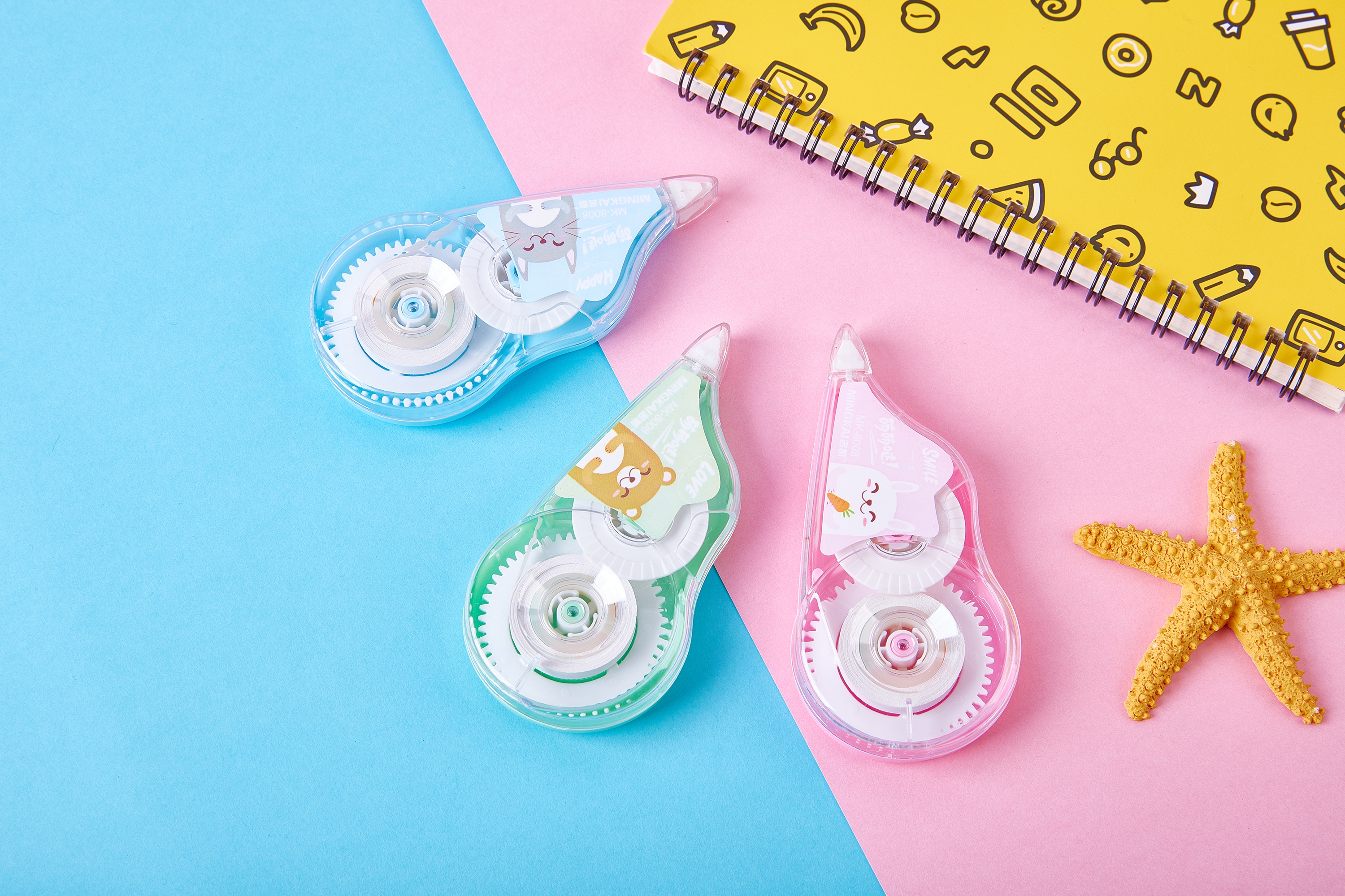 MK-8008 high-quality regular correction tape, 36 ultra-thin PET transparent film, easy to use, continuous student special, factory direct sales Application Scenario