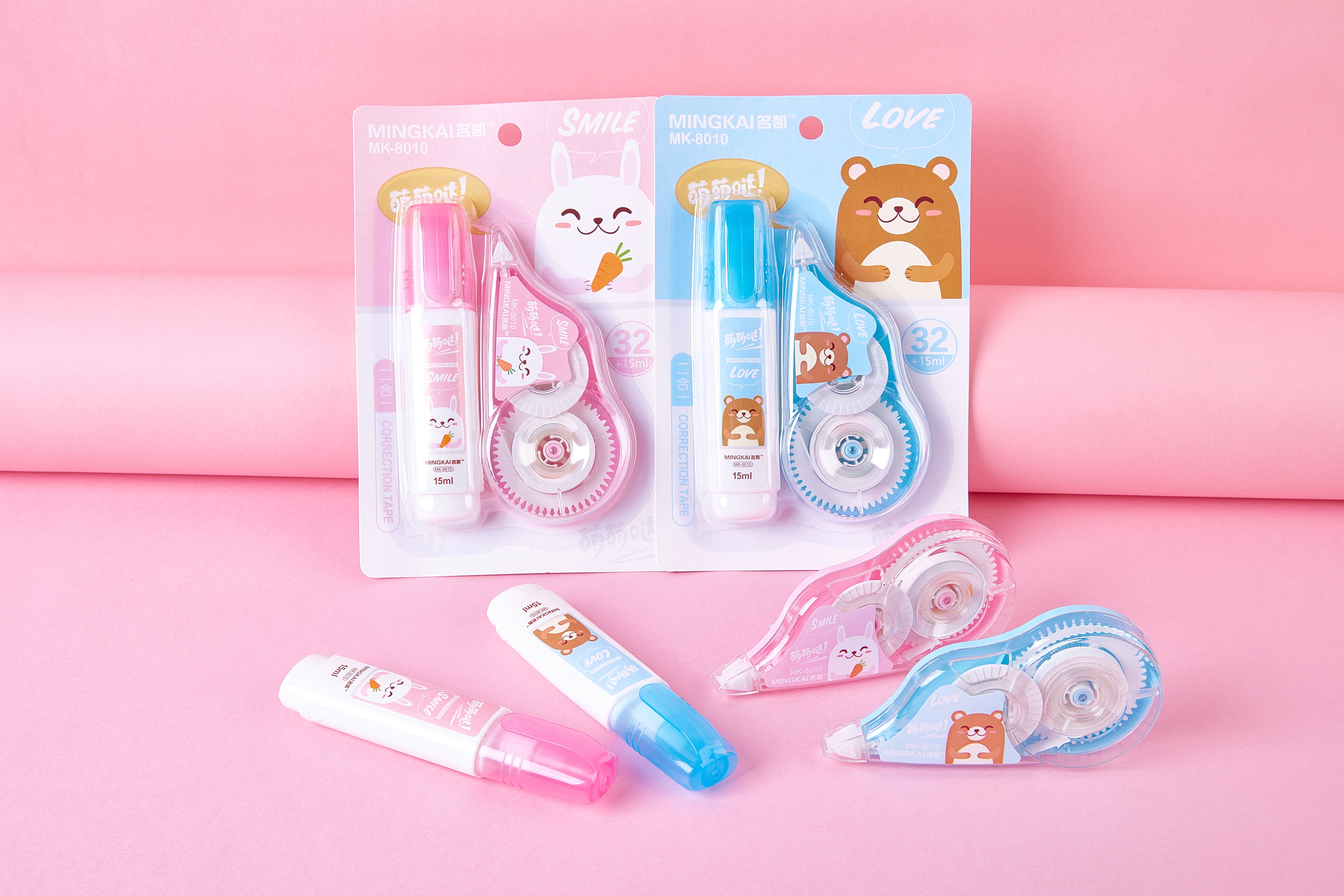 MK-8010 high-quality regular version correction tape 32+ correction fluid 15ml ultra-thin film PET transparent film, easy to use, continuous maintenance, special for students, factory direct sales Specification drawing
