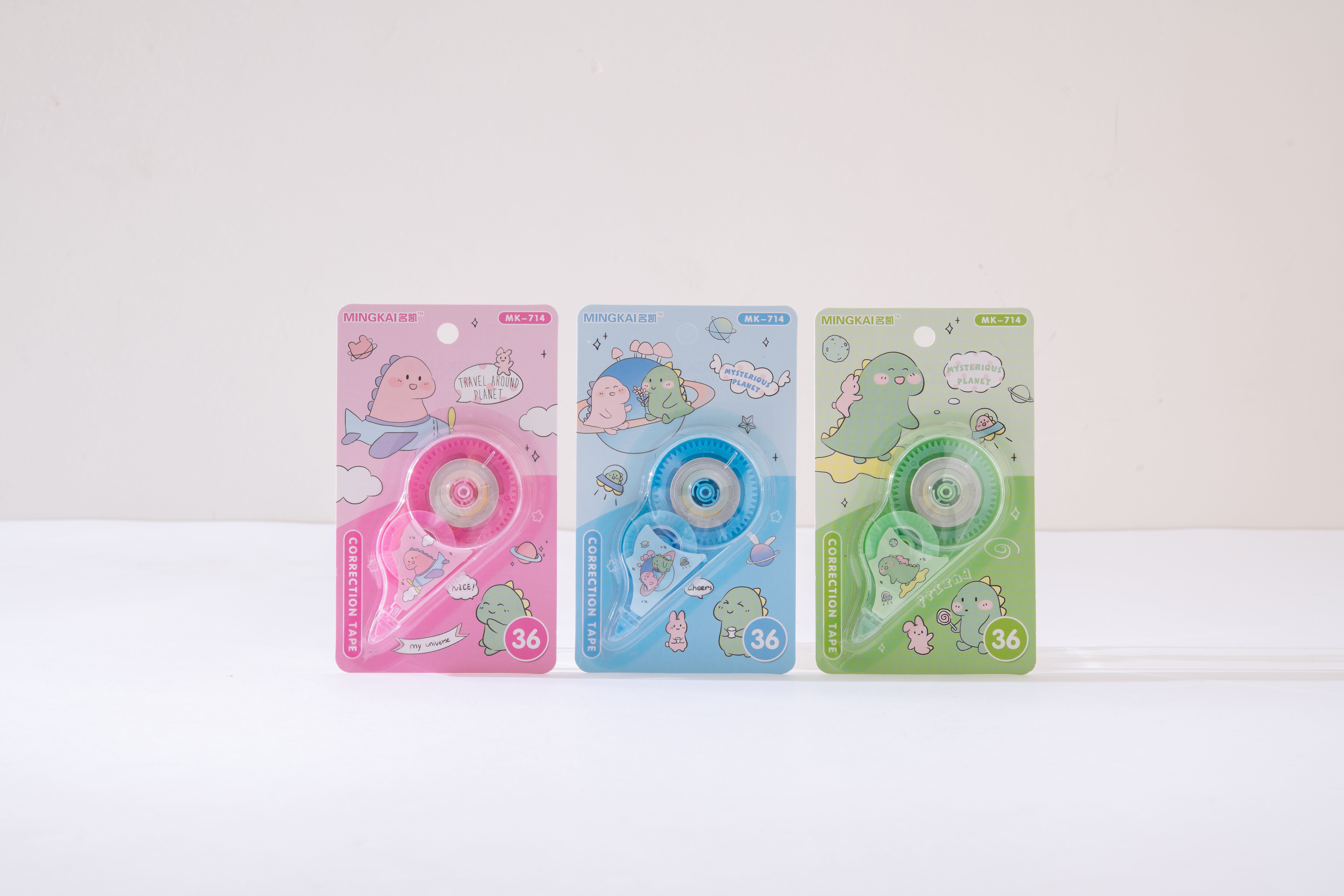MK-714 high-quality regular correction tape, 36 ultra-thin PET transparent film, easy to use, continuous use, special for students, factory direct sales full figure