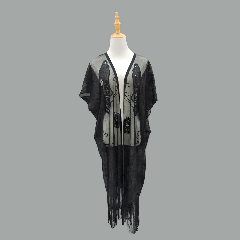 New beach sun protection smock, butterfly tassel lace, sexy cutout beach shawl, bikini with shawl, cross-border Amazon TK TEMU exclusive export clothing