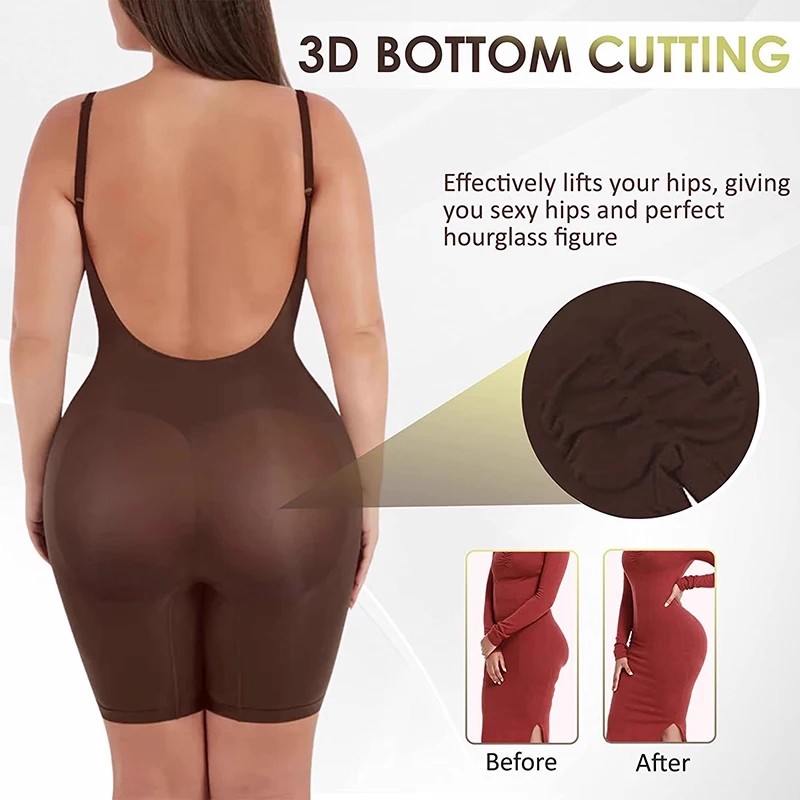 Comfort Seamless Bodysuit Printed  Tummy Control Shapewear Specification drawing
