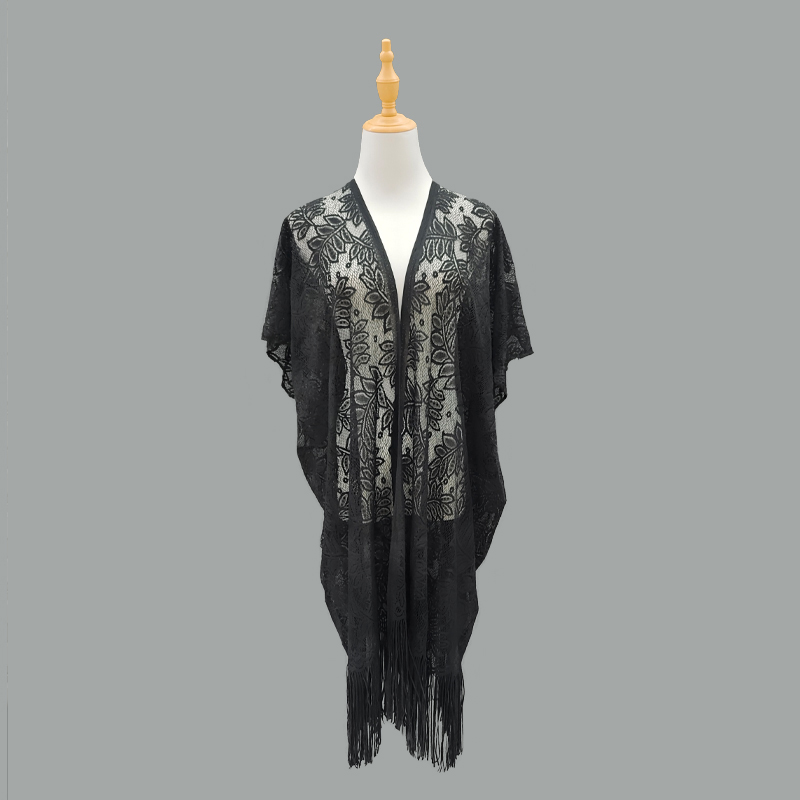 Big leaf beach sun protection smock, fringed lace, sexy cutout beach shawl bikini paired with cross-border Amazon TK TEMU's best-selling foreign trade clothing