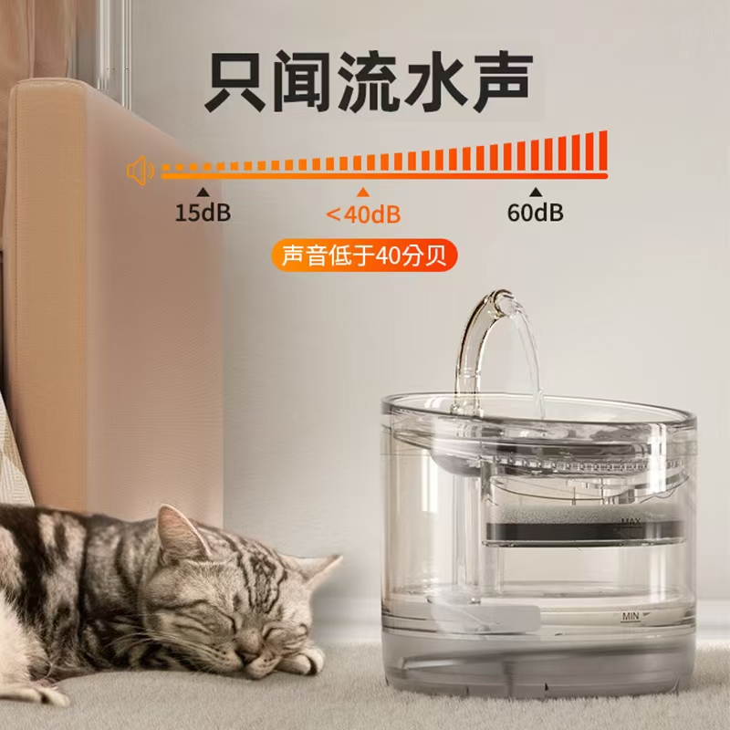 Pet transparent faucet water dispenser Item Picture