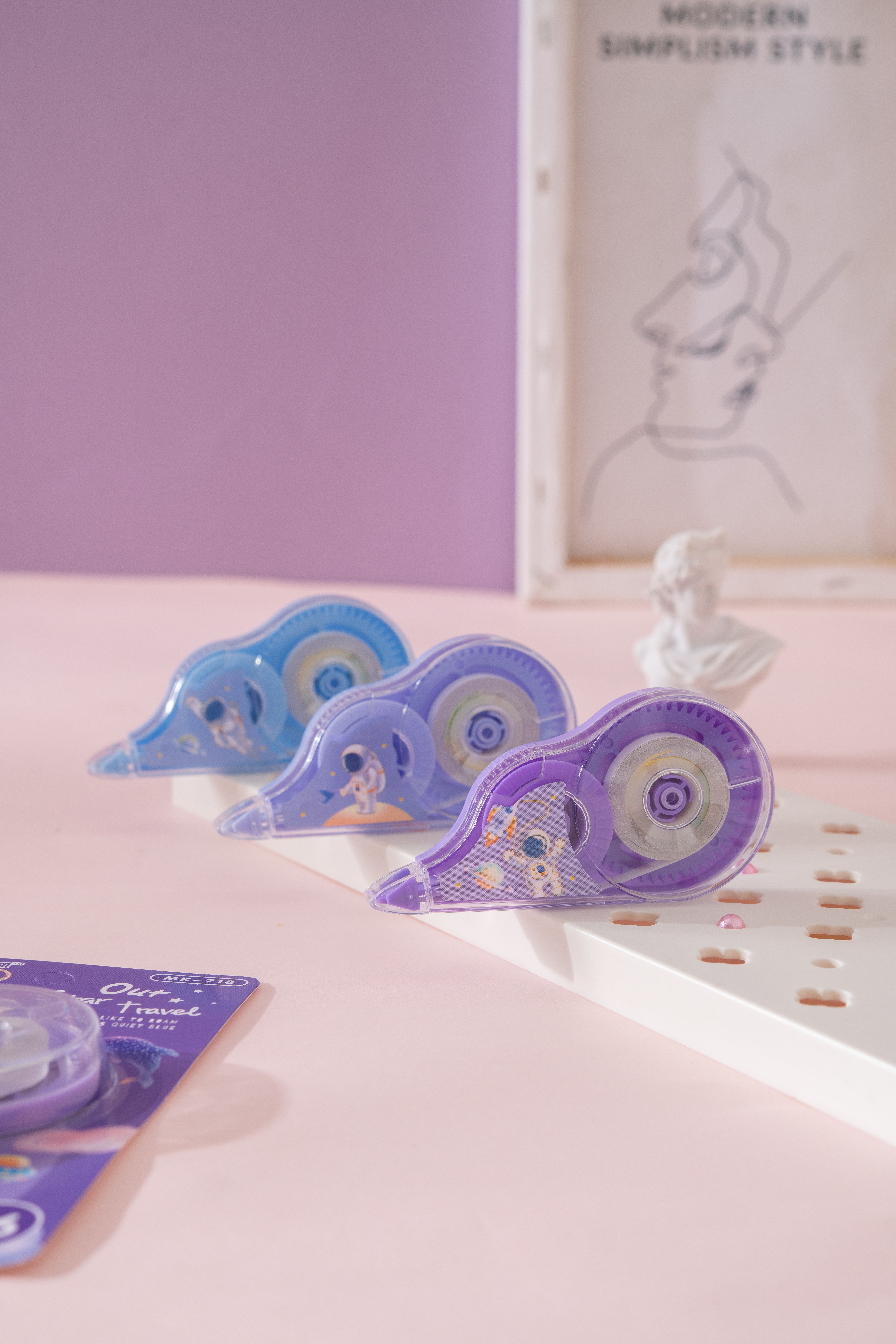MK-718 high-quality regular correction tape, 36 ultra-thin PET transparent film, easy to use, continuous use, special for students, factory direct sales Specification drawing