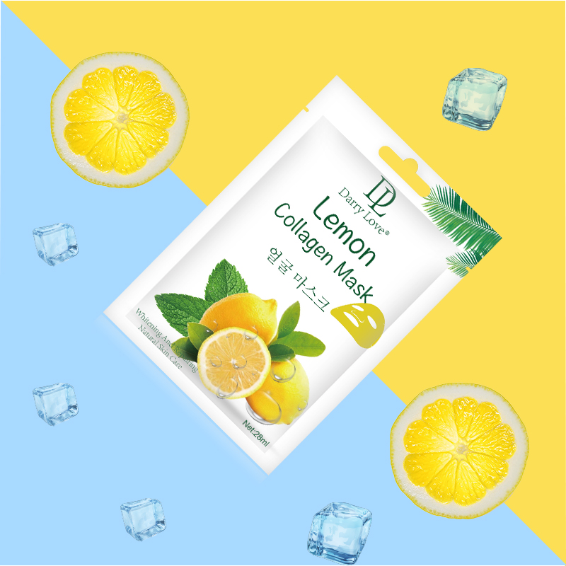 Factory direct sales, wholesale price, in stock, customizable. Darry love Lemon Vitamin C Collagen Brightening, Repairing, Locking in Moisture, Moisturizing, Elastic Face Mask Facial care Item Picture