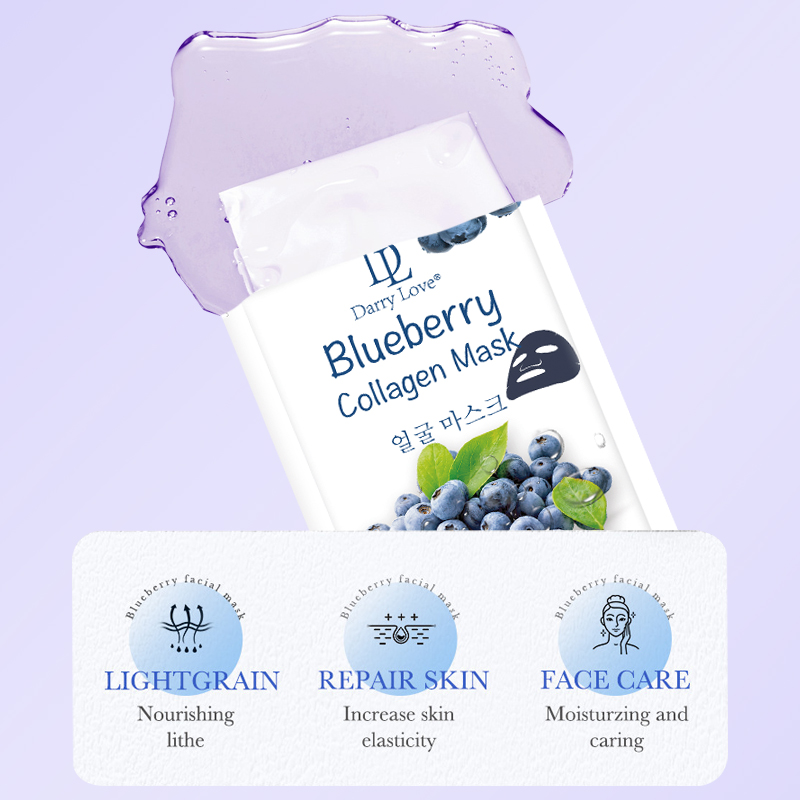 28ml Blueberry collagen facial Mask from an export-oriented cross-border skincare manufacturer for hydrating, moisturizing, oil control and deep cleansing details Picture