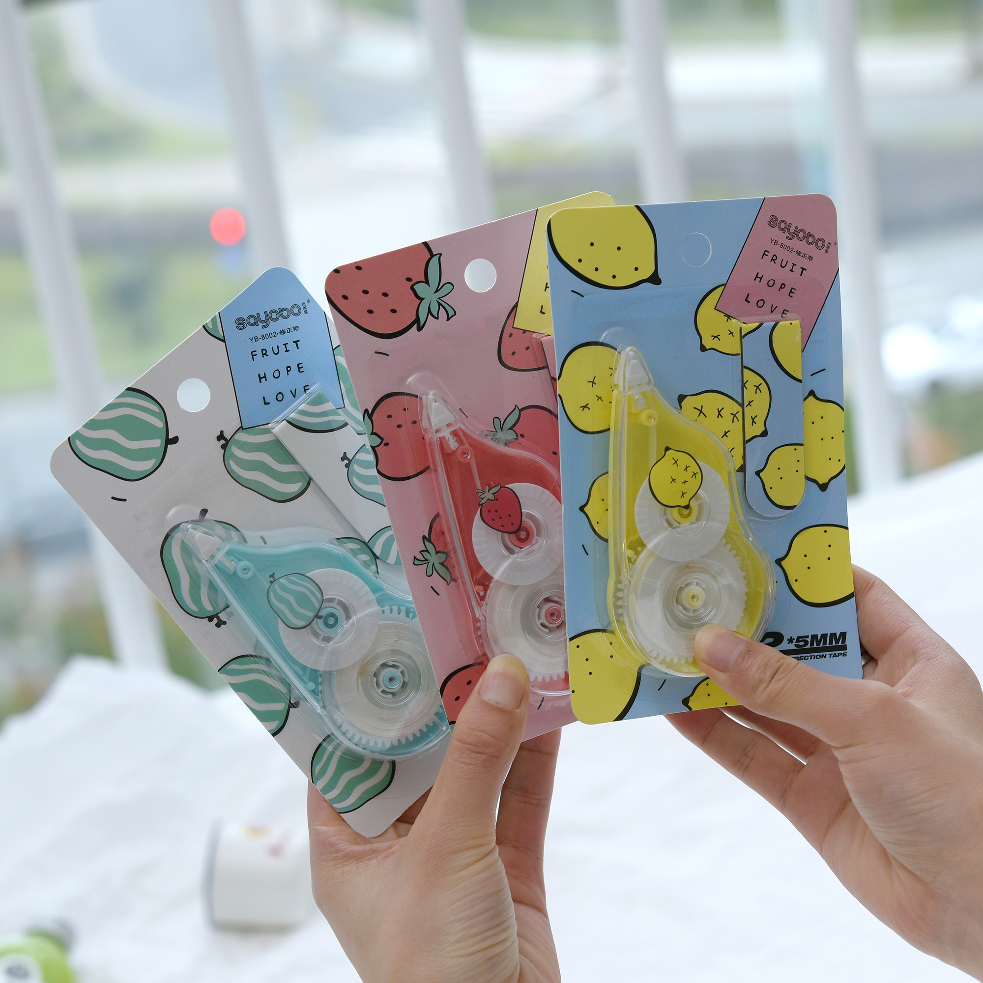 YB-8002 high-quality regular model correction tape, 12-meter ultra-thin film PET transparent film, easy to use, continuous use for students, factory direct sales full figure