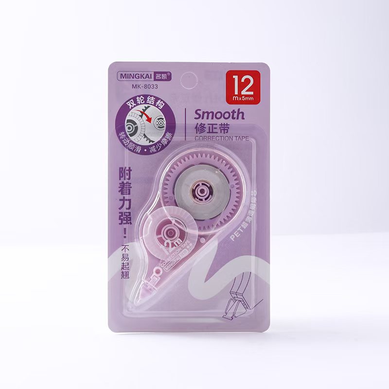 MK-8033 high-quality correction tape, 12-meter ultra-thin PET transparent film, easy to use, continuous use for students, factory direct sales Application Scenario