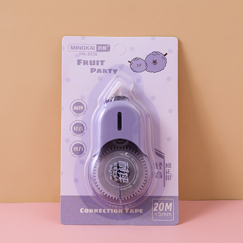 MK-8038 high-quality anti-drop correction tape, 20-meter ultra-thin film PET transparent film, easy to use, continuous use, special for students, factory direct sales Specification drawing