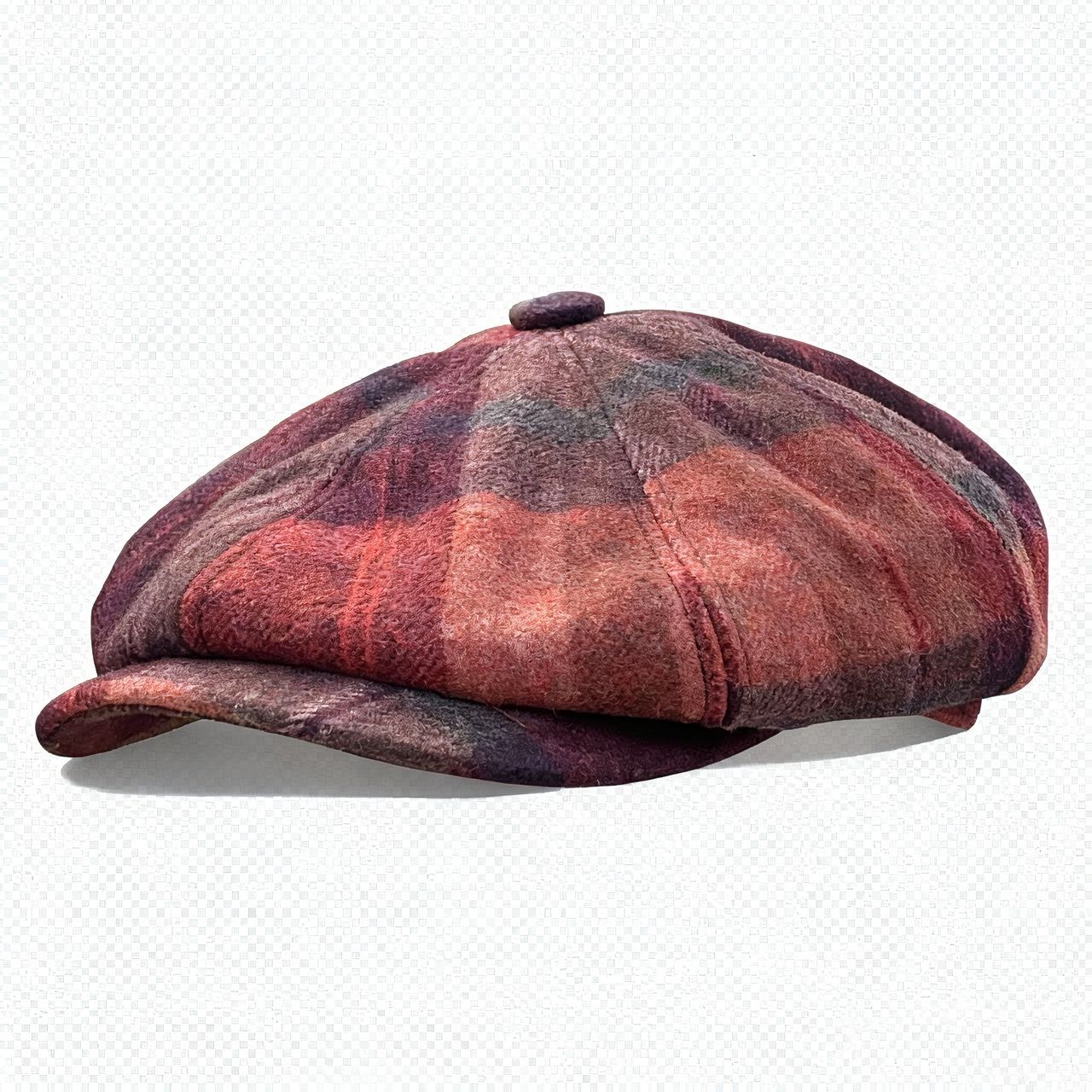 Retro multi-color checkered British baseball cap full figure