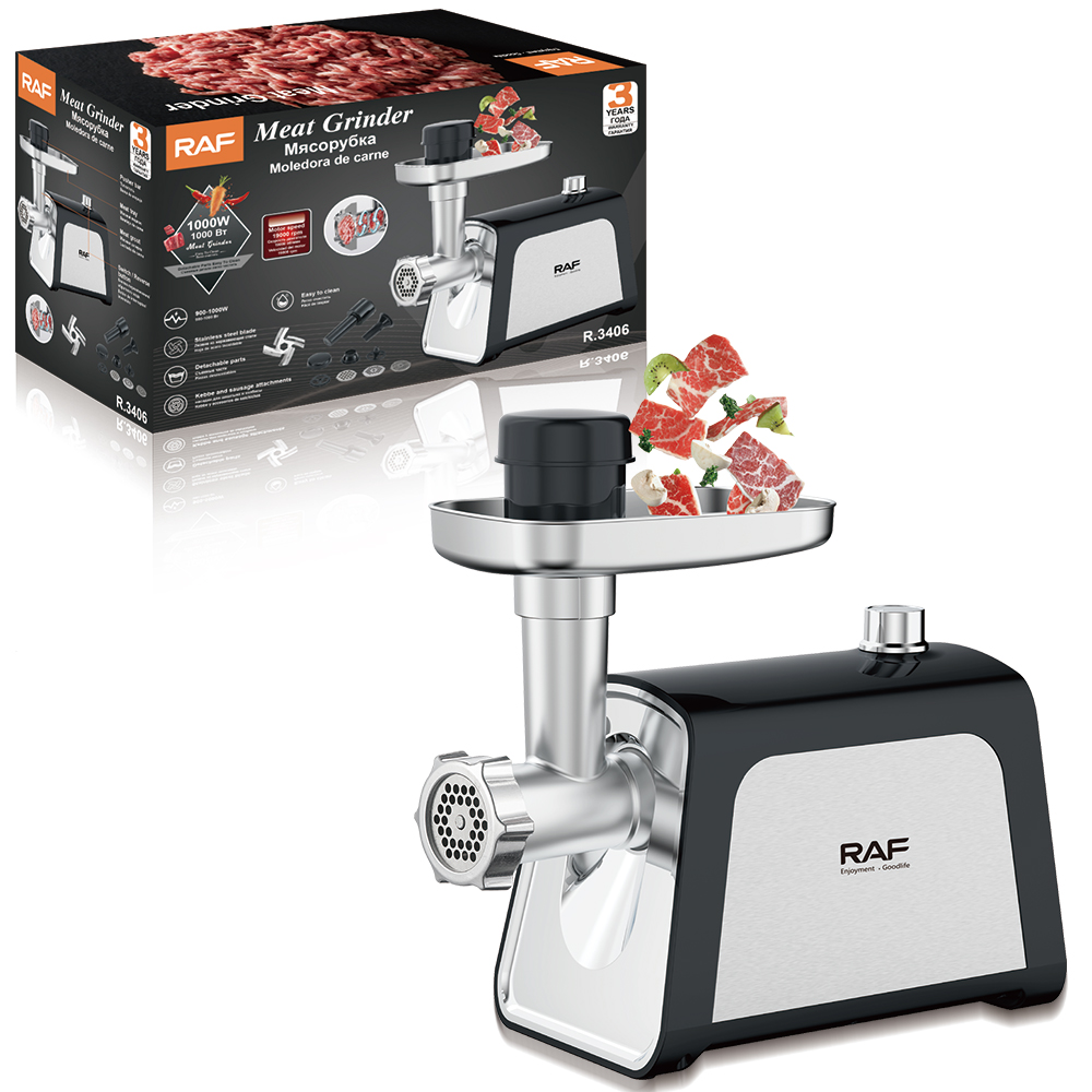 RAF European-style meat grinder is a highly efficient, convenient, fully automatic, multi-functional meat mincing and filling machine for household use, as well as a food processor Application Scenario