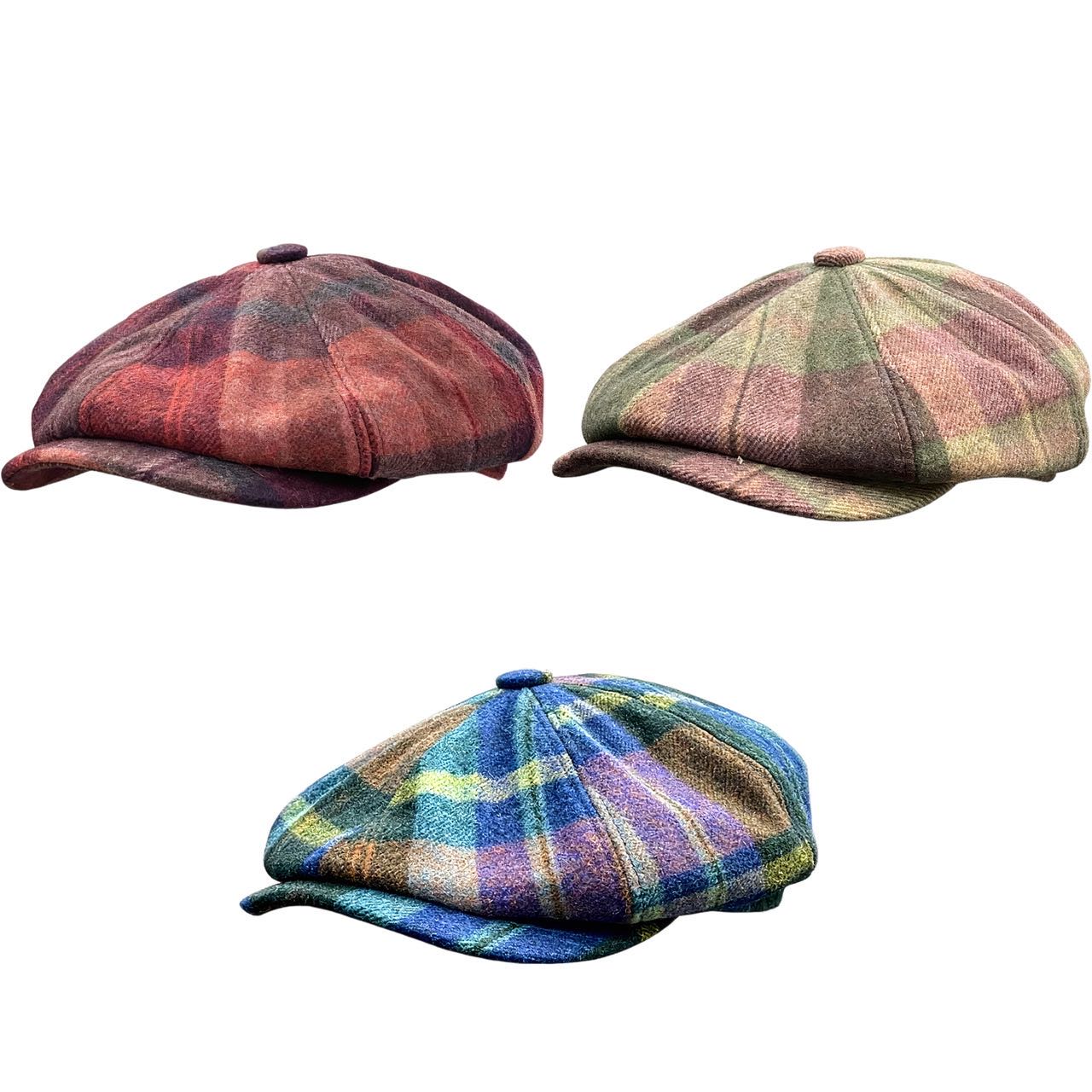 Retro multi-color checkered British baseball cap Item Picture