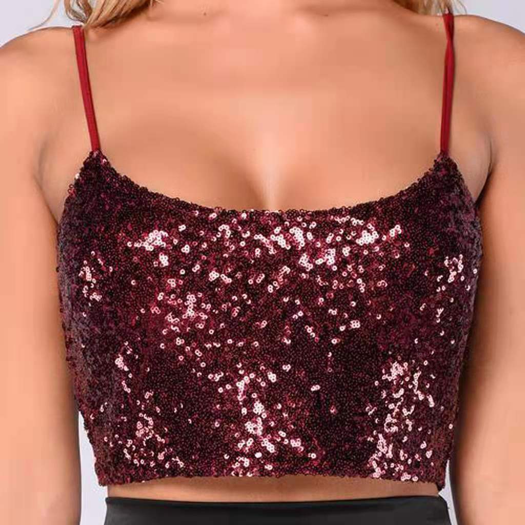 2026世界杯啦啦队服金属亮片性感吊带小背心欧美新款抹胸上衣打底衫跨境电商亚马逊速卖通独立站供货批发定制打底衫女内搭