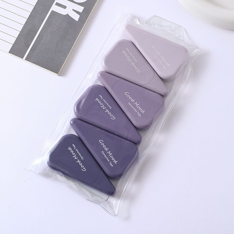 MK-8107 Morandi 6-card high-quality correction tape, 36-meter ultra-thin film PET transparent film, easy to use, continuous use for students, factory direct sales Specification drawing