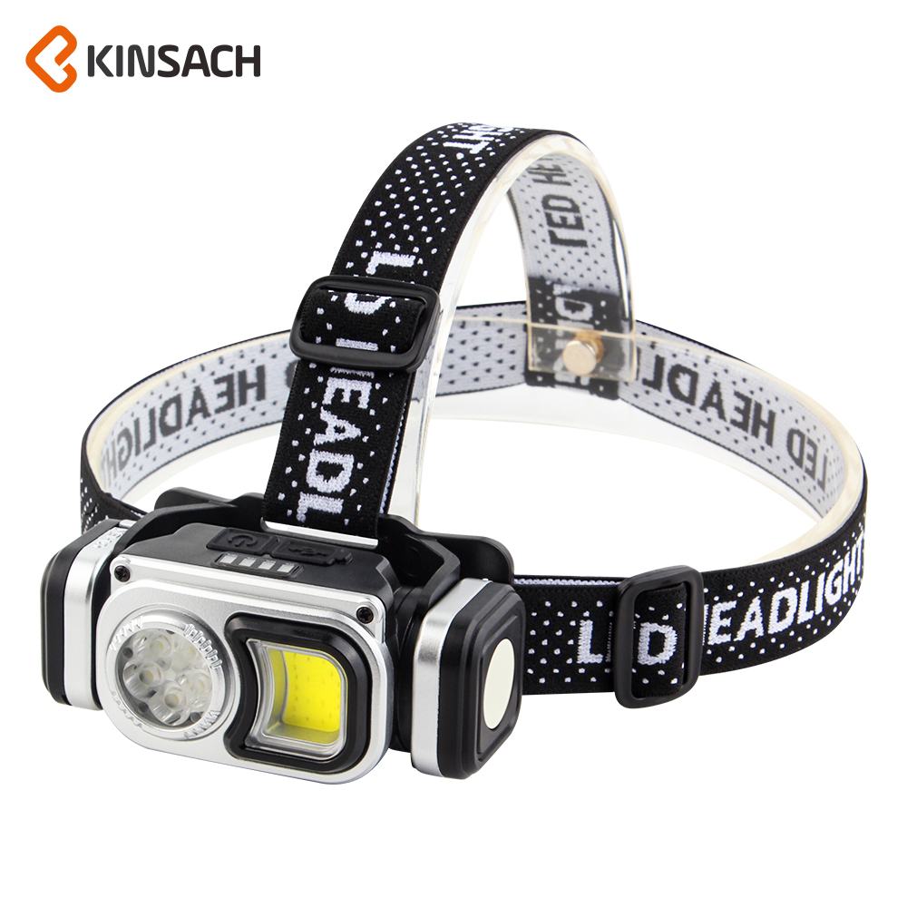 KINSACH Star Source TYPE-C rechargeable Plastic 5*led+cob Headlamp