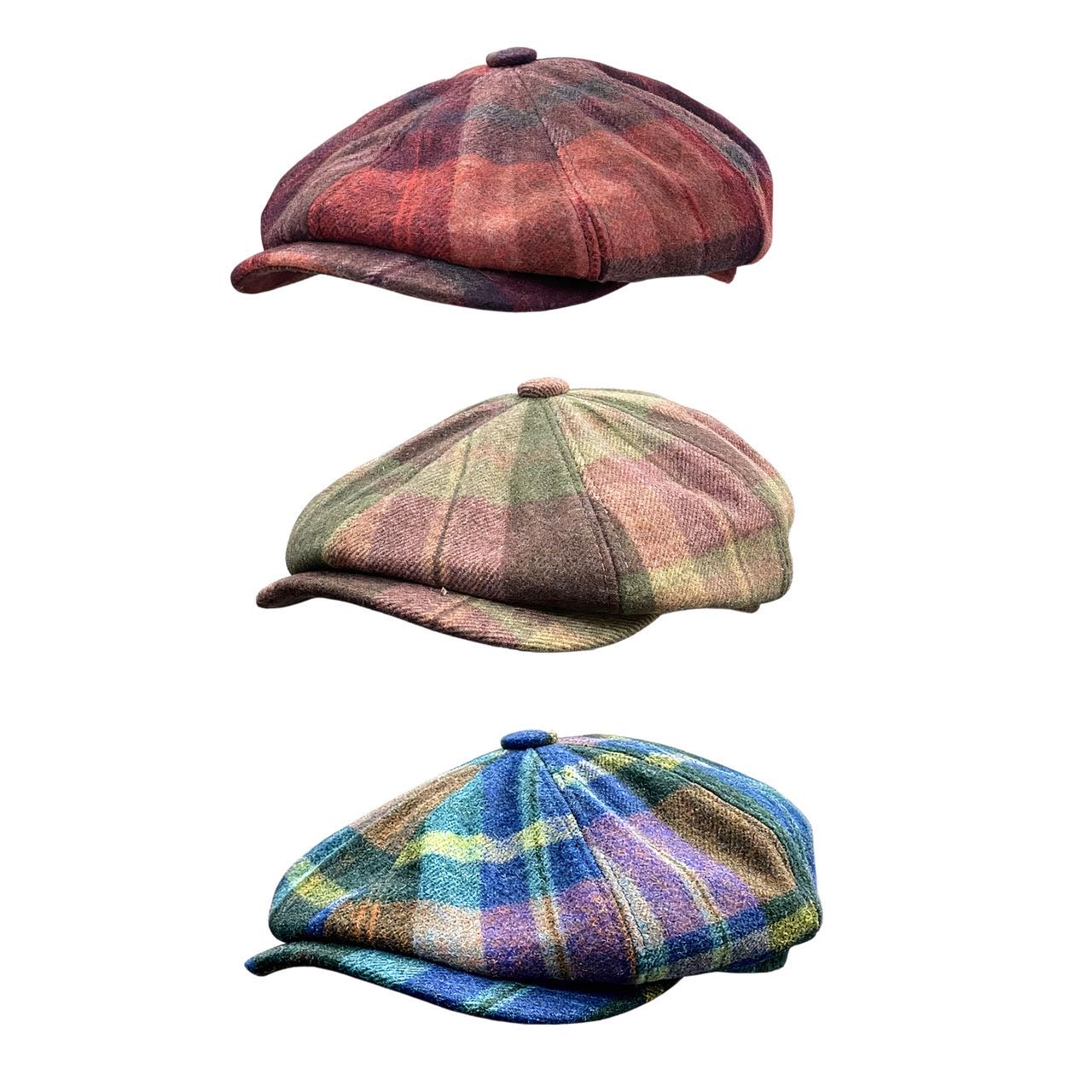Retro multi-color checkered British baseball cap Application Scenario
