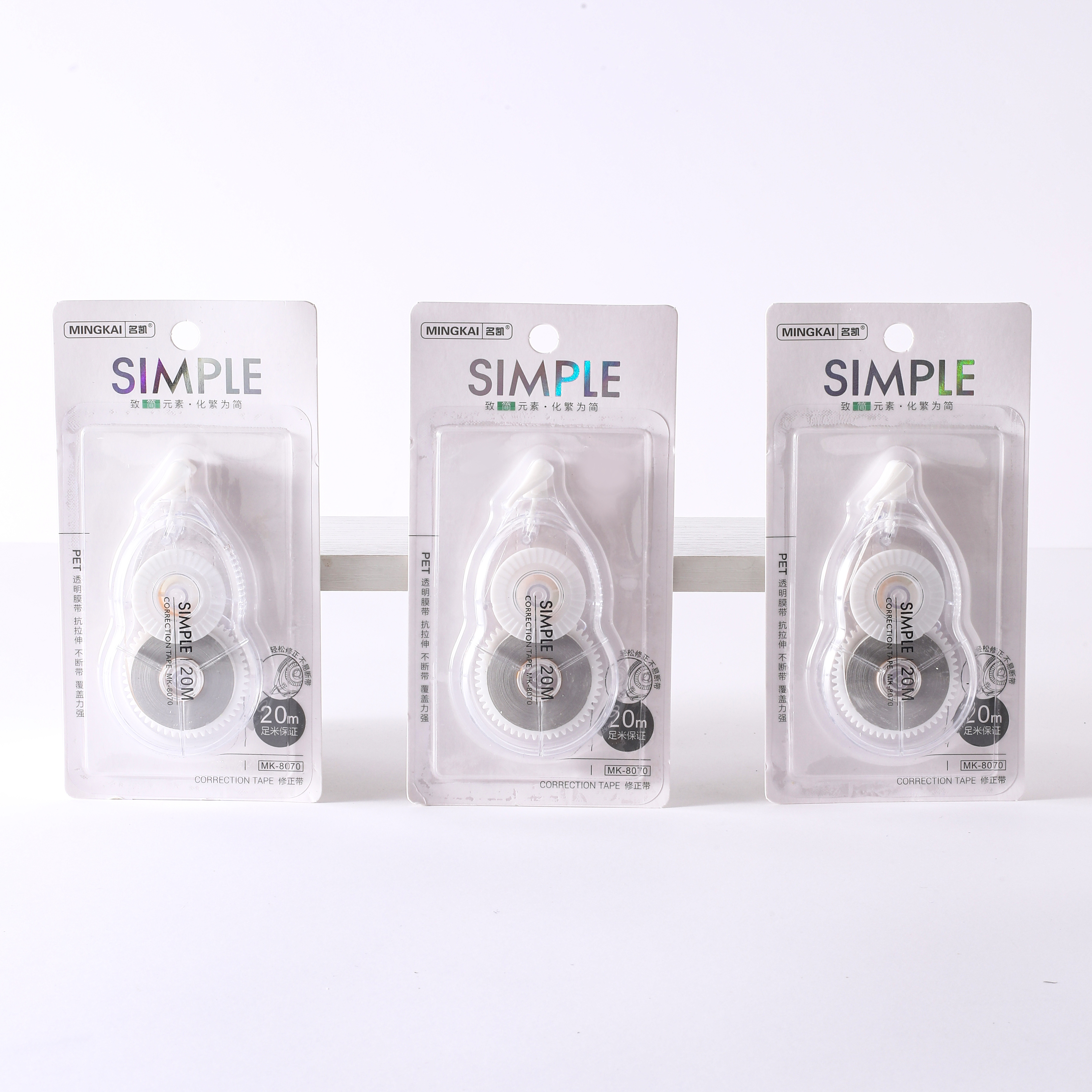 MK-8070 high-quality regular type correction tape, 20-meter ultra-thin film PET transparent film, easy to use, continuous use for students, factory direct sales details Picture