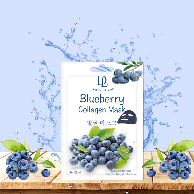 28ml Blueberry collagen facial Mask from an export-oriented cross-border skincare manufacturer for hydrating, moisturizing, oil control and deep cleansing Item Picture