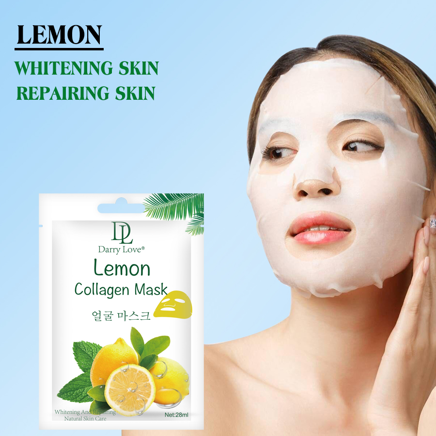 Factory direct sales, wholesale price, in stock, customizable. Darry love Lemon Vitamin C Collagen Brightening, Repairing, Locking in Moisture, Moisturizing, Elastic Face Mask Facial care full figure