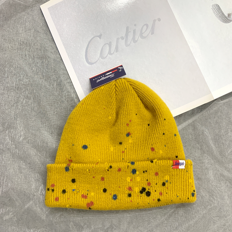 Colorful ink-wash knitted hats for women, autumn and winter Korean style Instagram trendy, versatile, warm and ear-protecting cold hats for men, street woolen hats Application Scenario