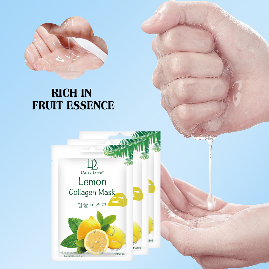 Factory direct sales, wholesale price, in stock, customizable. Darry love Lemon Vitamin C Collagen Brightening, Repairing, Locking in Moisture, Moisturizing, Elastic Face Mask Facial care Specification drawing