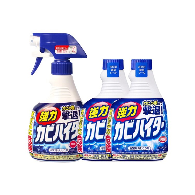 批发包邮 日本家用清洁去污剂花王浴室卫生间除霉泡沫喷雾400ml白底实物图