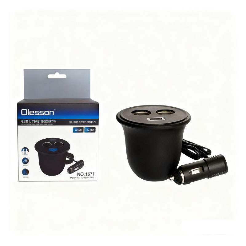Cross-border multi-functional car charger, car cigarette lighter, car one support and two dual holes, high-power car 100W Item Picture