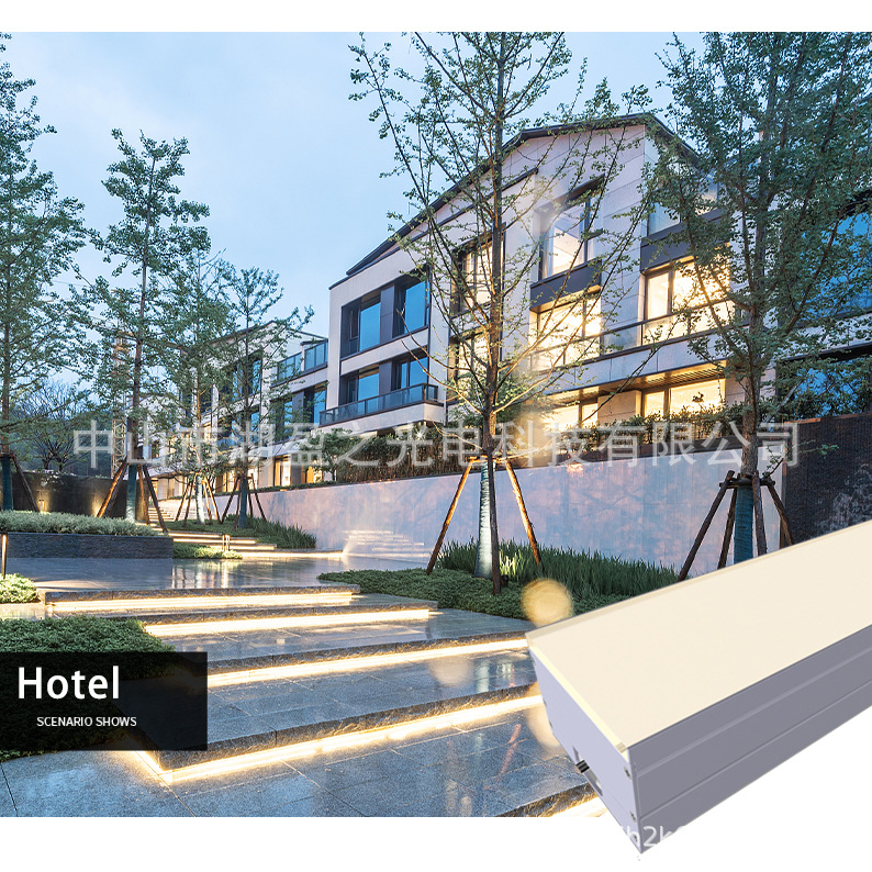 led floor tile lights, buried lights, hotel embedded line buried lights, linear buried lights, landscape lighting, long strip ground Specification drawing