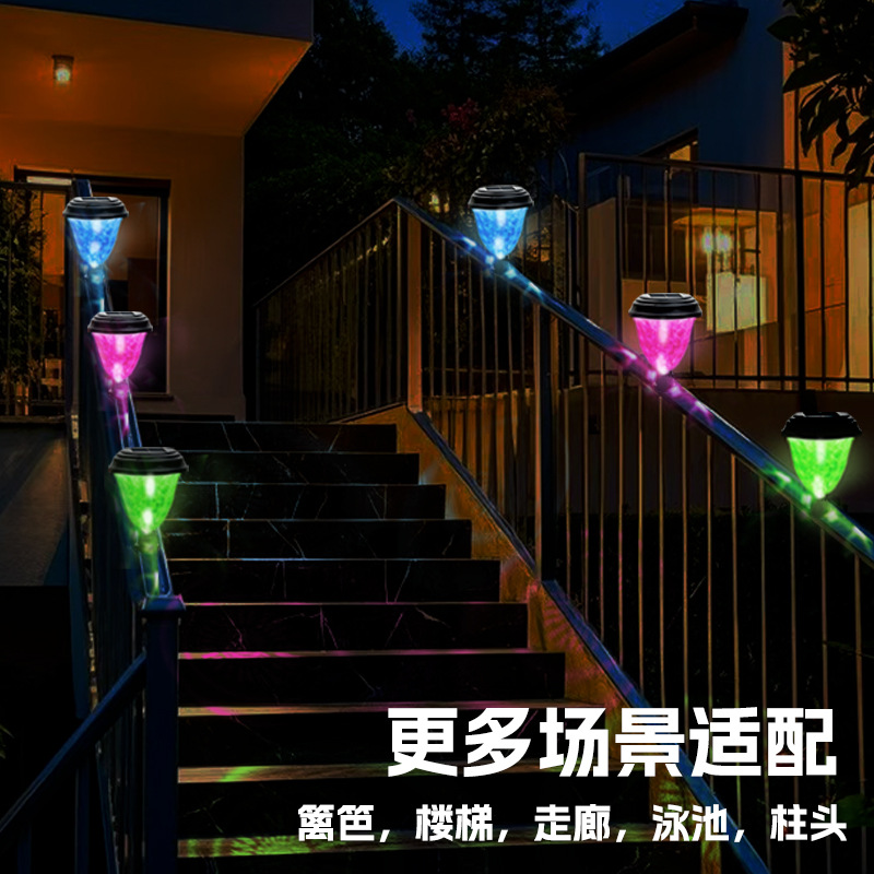 Cross-border new solar railing light, courtyard swimming pool fence cable tie light, balcony waterproof decorative atmosphere fence light Specification drawing