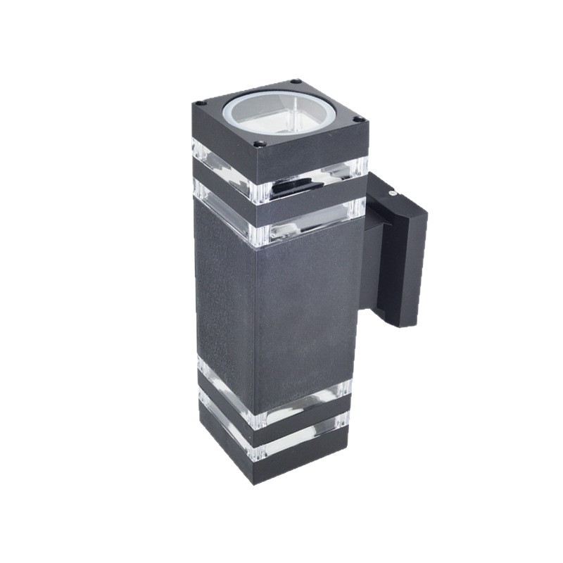 Outdoor wall lamp, waterproof plastic wall lamp, double-head upper and lower luminous, courtyard corridor, front door lamp, square E27 lamp head model Item Picture
