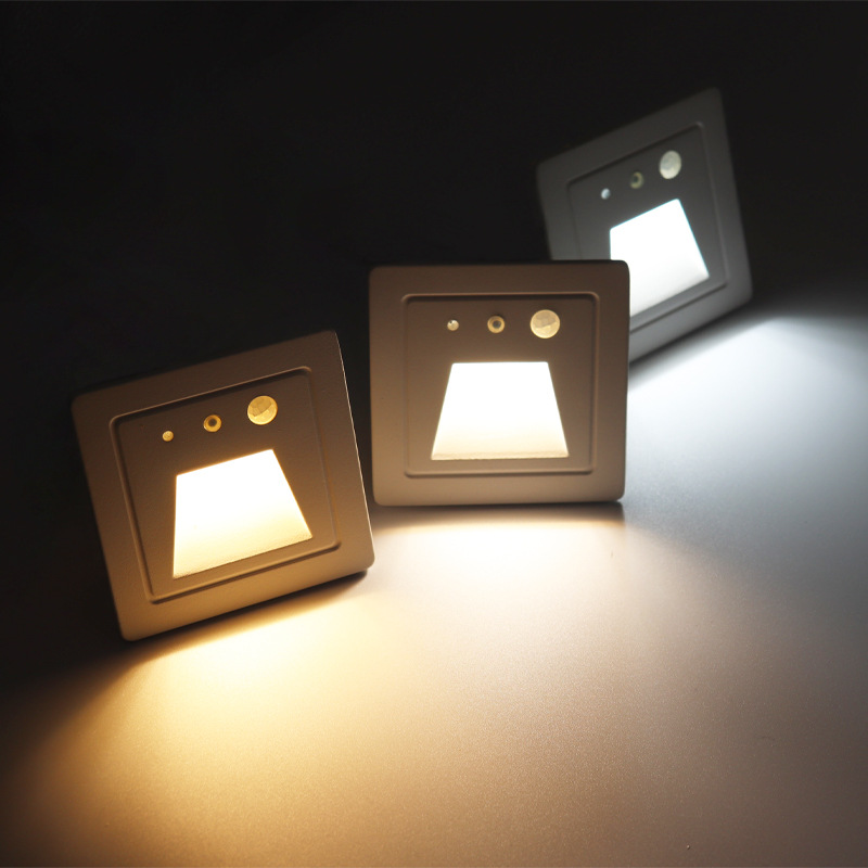Wholesale aluminum waterproof 86 built-in floor lamps, stair treads, passageways, corridors, and human body sensor skirting lamps from the manufacturer Specification drawing