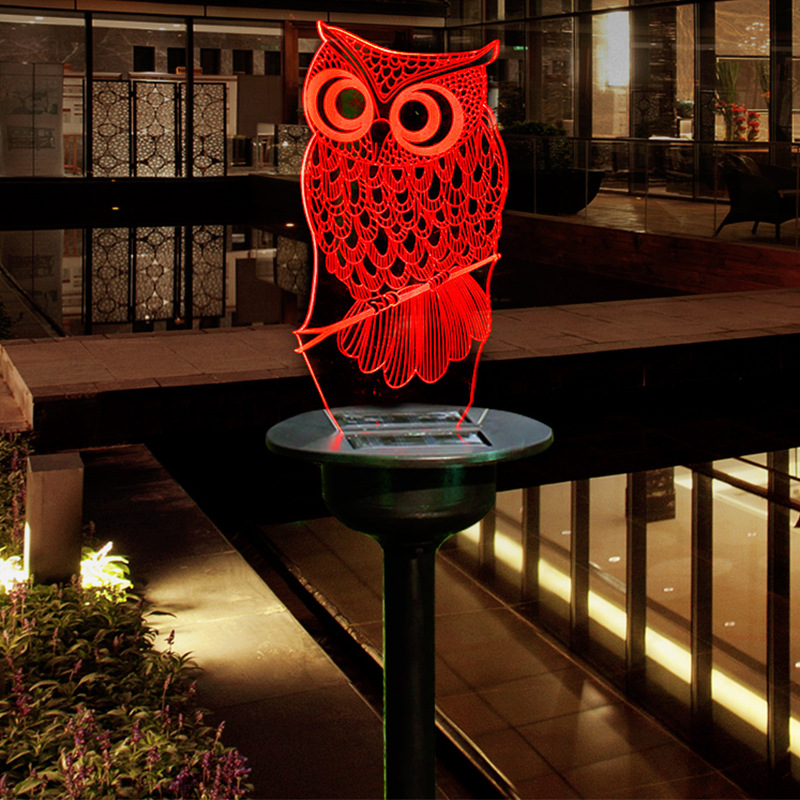 Solar-powered acrylic lawn lights, outdoor ground-insertion night lights, small yard decoration waterproof garden villa courtyard lights full figure
