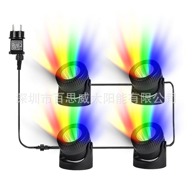 Cross-border new plug-in underwater light decorative light, water and land dual-purpose swimming pool light, outdoor courtyard rockery LED underwater light Item Picture
