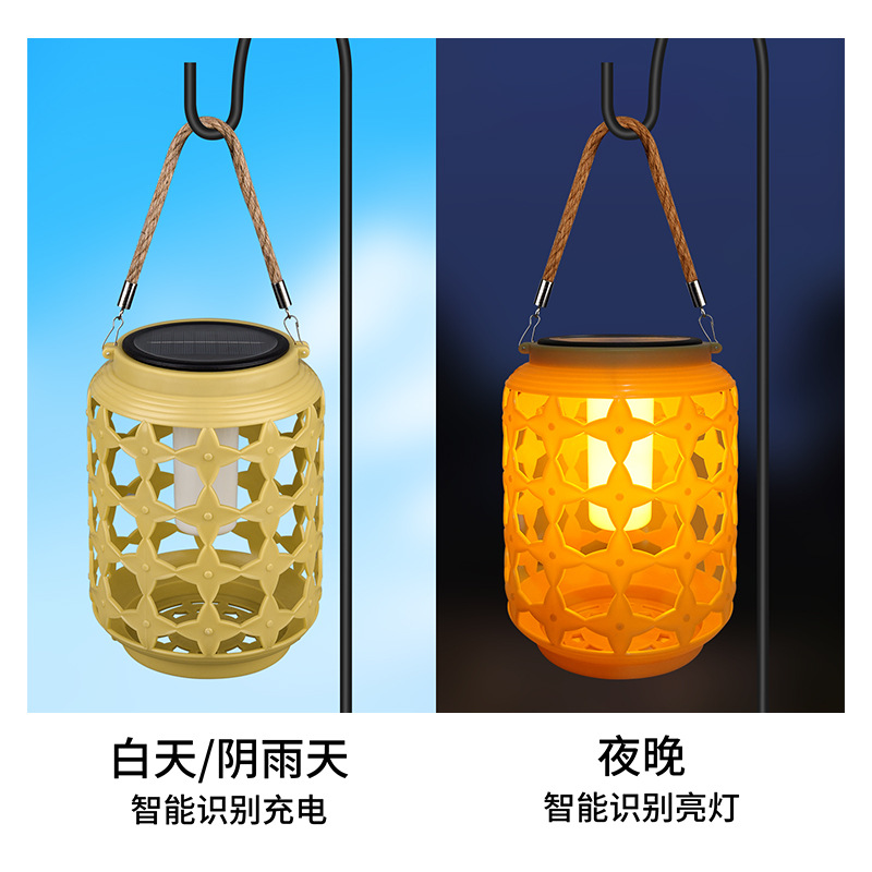 Solar-powered lanterns, light and shadow lighting, courtyard lamps, antique Chinese-style homestay decorative lamps, outdoor waterproof hanging chandeliers Application Scenario