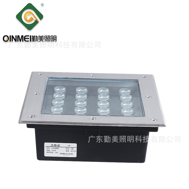 LED floor tile lights, embedded square outdoor waterproof buried spotlights, square spotlights, doorplate buried spotlights, floodlights Item Picture