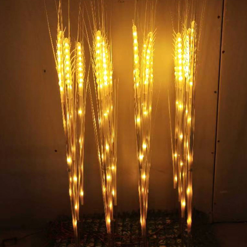 Solar-powered wheat ear lamps, ground-penetrating reed lamps, waterproof outdoor rice ear simulation wheat LED light-emitting decorative lighting lamps details Picture