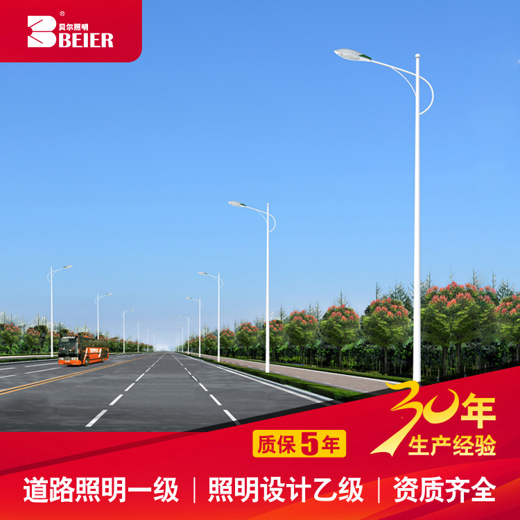 led municipal circuit lamp head, single-arm single-head, double-arm double-head LED street lamp for municipal roads, 6-meter and 8-meter street lamp poles Application Scenario