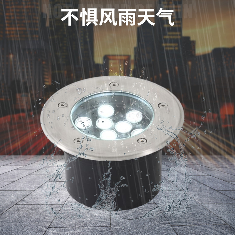 Factory direct sales of led ground lights for villas, squares, gardens and grasslands, 50W high-power ground lights, outdoor circular spotlights details Picture
