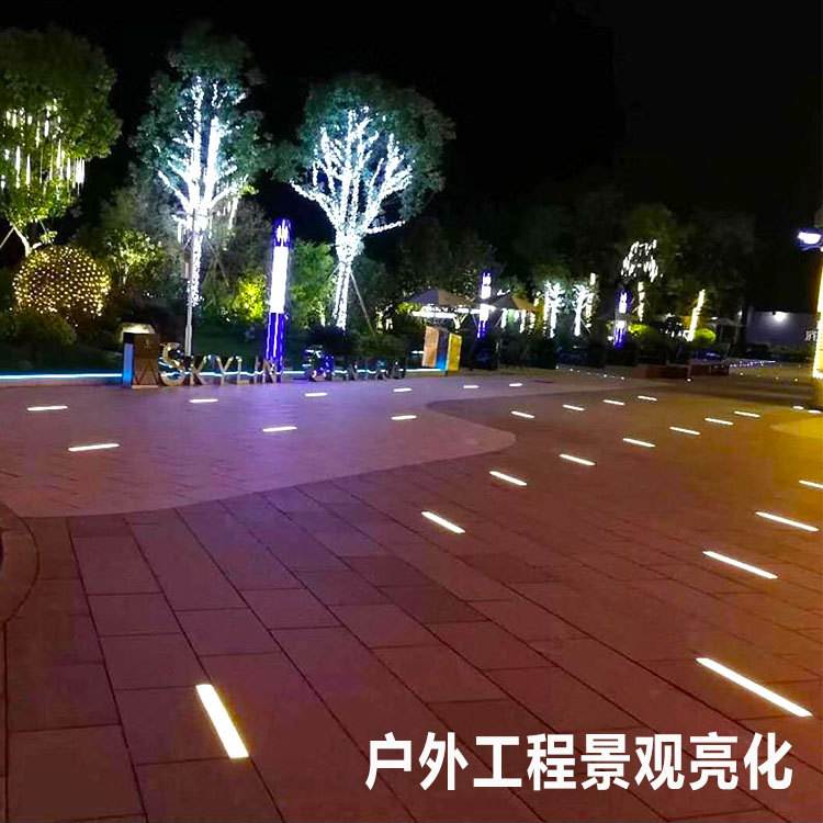 led floor tile light, long square arc-shaped luminous line, embedded outdoor waterproof buried light, sensor floor light details Picture